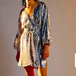Anthropologie Lisabette Sequined Mini Dress
